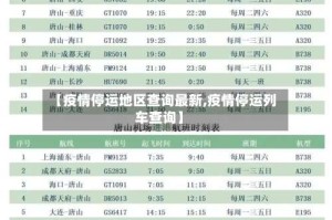 【疫情停运地区查询最新,疫情停运列车查询】