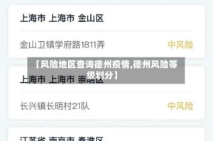 【风险地区查询德州疫情,德州风险等级划分】