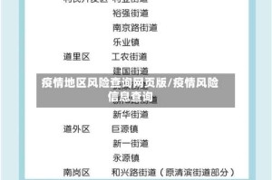 疫情地区风险查询网页版/疫情风险信息查询