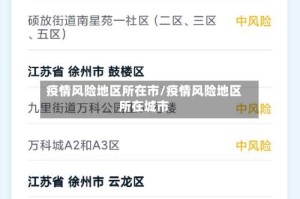 疫情风险地区所在市/疫情风险地区所在城市