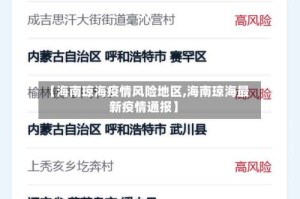 【海南琼海疫情风险地区,海南琼海最新疫情通报】