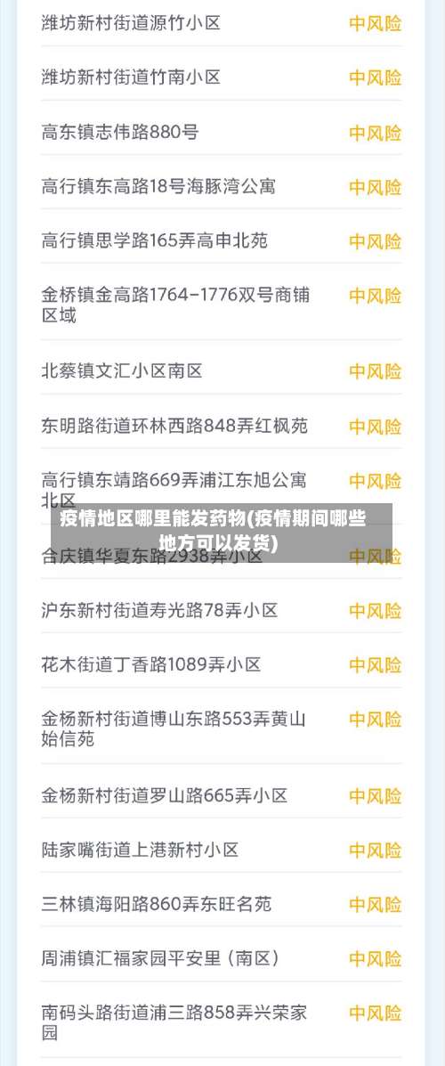 疫情地区哪里能发药物(疫情期间哪些地方可以发货)-第3张图片
