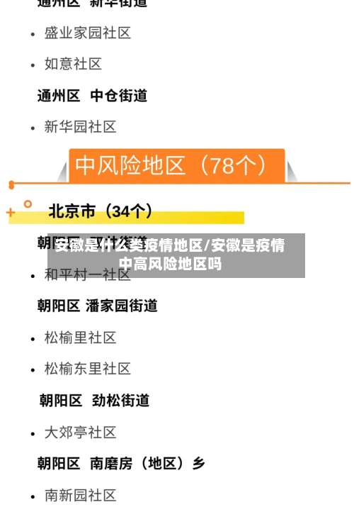 安徽是什么类疫情地区/安徽是疫情中高风险地区吗-第2张图片