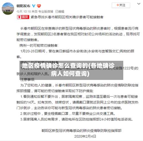 地区疫情确诊怎么查询的(各地确诊病人如何查询)-第1张图片